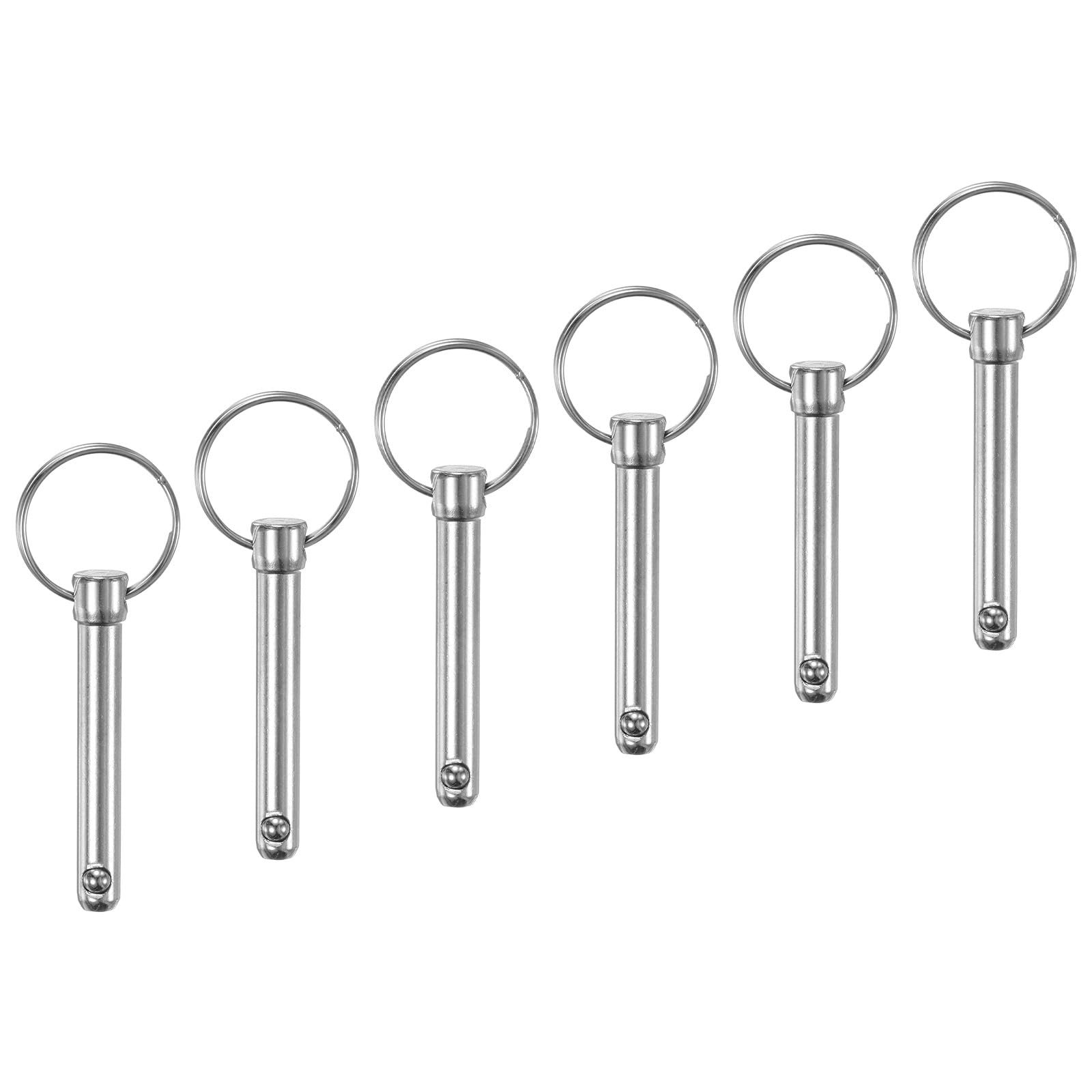 M METERXITY 6-Pack Quick Release Pins, 5/16" [8mm] Diameter, 1.69" [43mm] Usage Length Bimini Top Pin for Shipbuilding/Boat/Trailer, 1.97" [50mm] Total Length Carbon Steel Hardware Pins