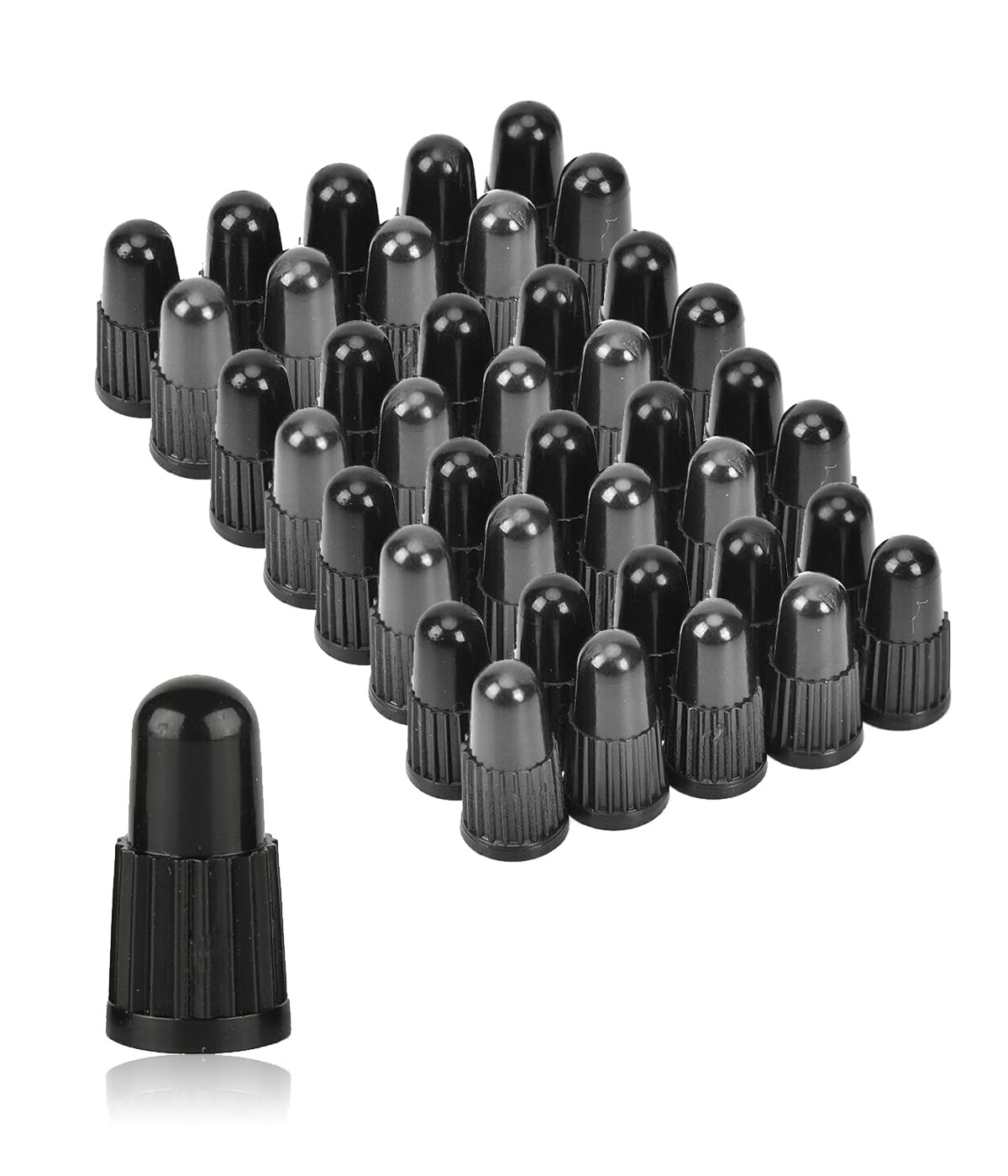 REQAG 40 x Durable Reusable Plastic Bicycle Valve Caps for Bicycle Bicycle Black