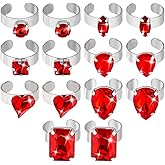 PH PandaHall 7 Styles Crystal Knuckle Rings Set, Exaggerated Chunky Large Rhinestone Ring Waterdrop Rings for Jewelry Wedding