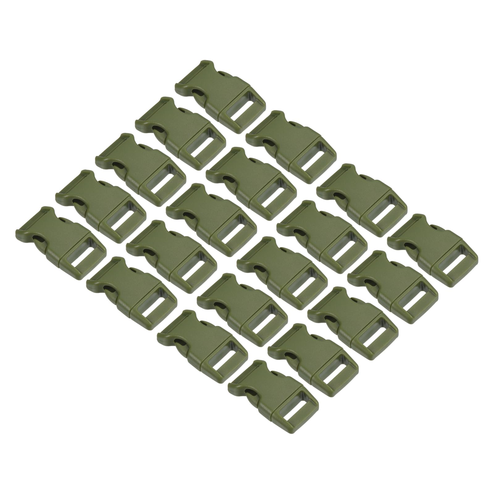 PATIKIL Plastic Buckles, 20 Pack Quick Side Release Clips for Strap, Webbing, Belt, Crafting, Backpack Repair, Sewing Projects, Olive, 11mm