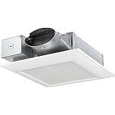 Panasonic FV-0510VS1 WhisperValue Bath Fan, 50-80-100 CFM | Pick-A-Flow Airflow Selection, Slim 3-3/8 Inch Housing, Ceiling or Wall Installation, Quiet Operation