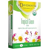 Davidson's Organics, Tropical Green Tea, 8-count Tea Bags, Pack of 12