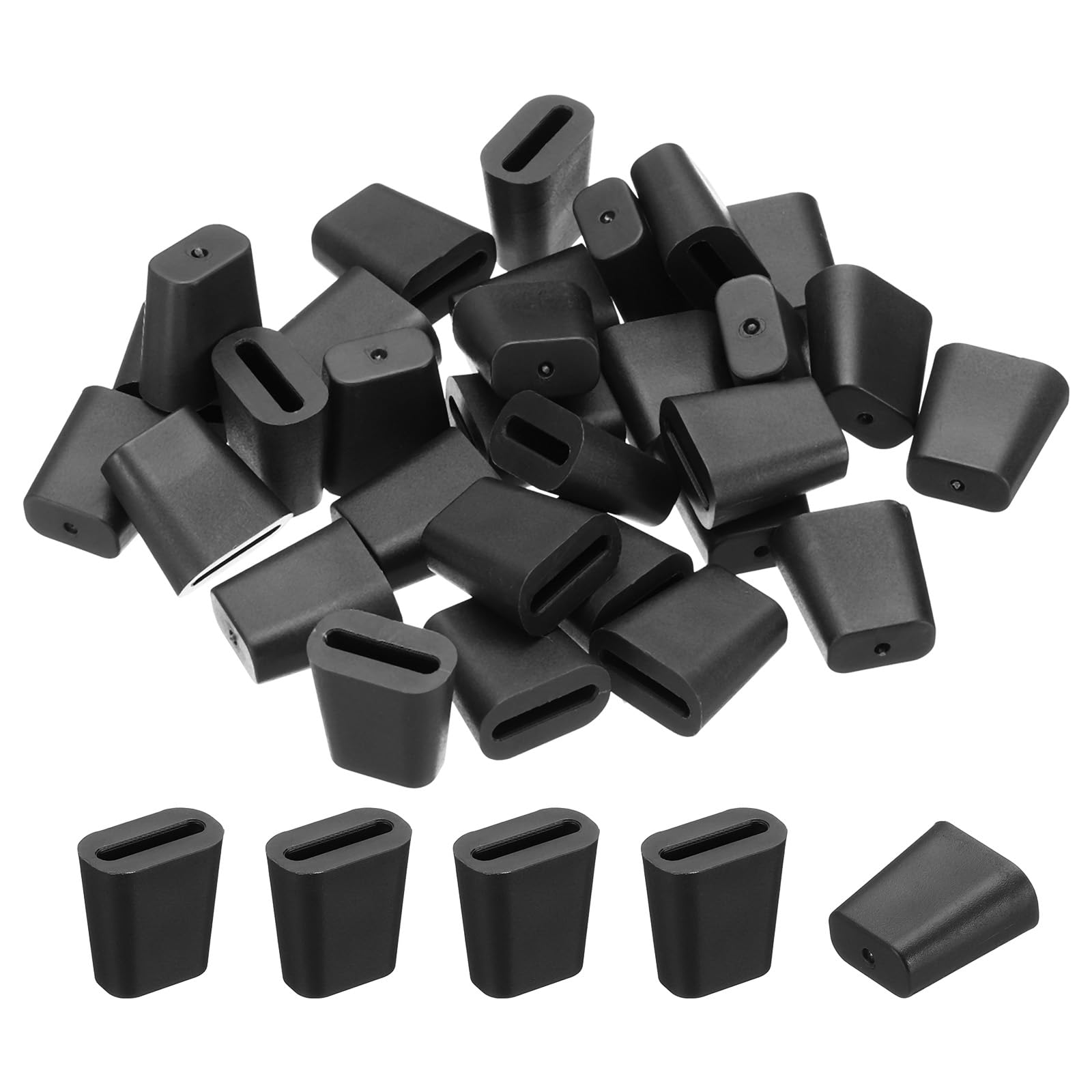 PATIKIL Kitchen Sink Rack Feet, 30 Pack Rubber Rack Bottom Protective Replacement Feet Wire Bumpers Protector for Sink Rack Bottom, Black