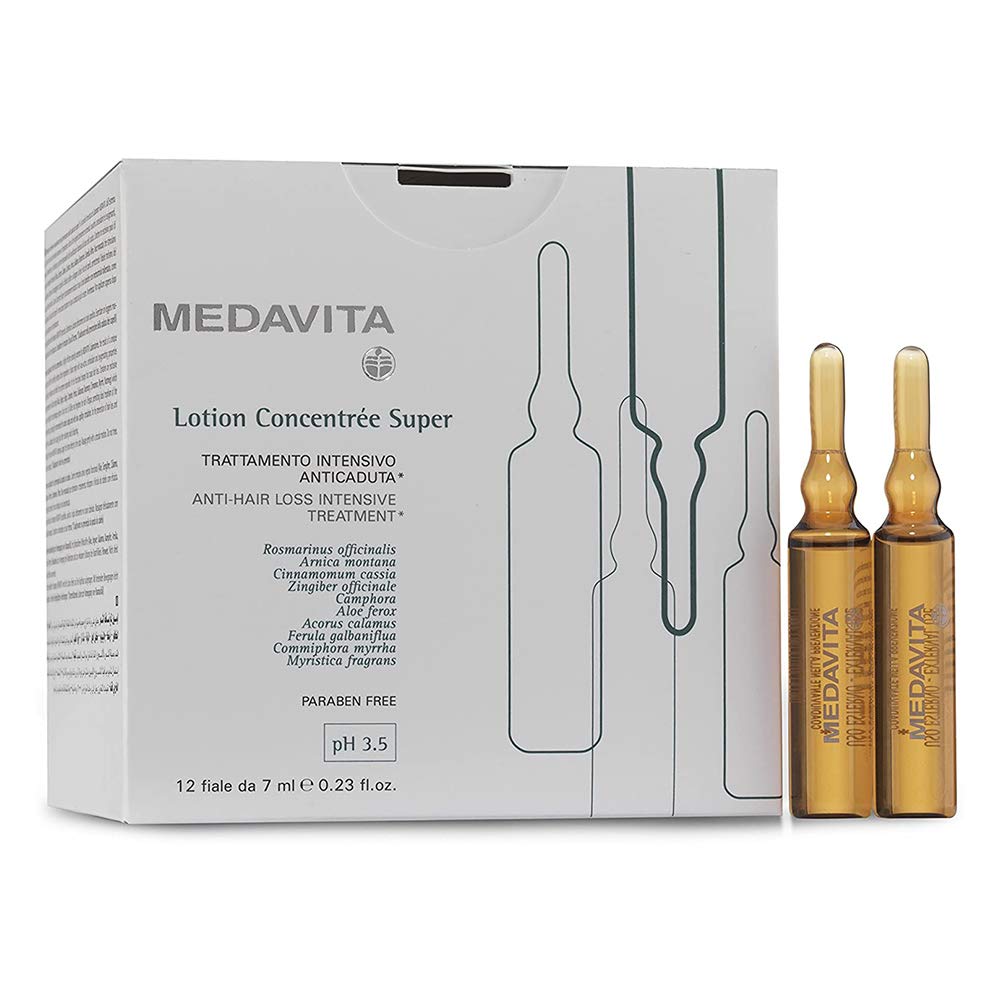 Medavita | Lotion Concentrée, Intensive Super Anti-Hair Loss Treatment, pH 3.5, 12 Vials x 7 ml