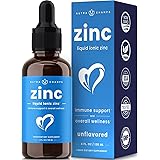 Liquid Zinc for Kids & Adults | Vegan, Pure Ionic Zinc Drops Enhanced with Vitamin C | Elemental Zinc Supplements for Immune