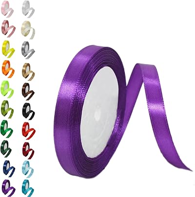 Aisszhao 10mm Purple Satin Ribbon 22m Polyester Gift Wrap Craft