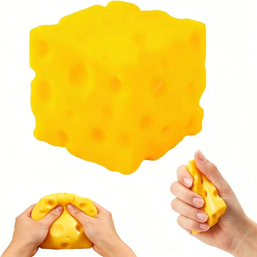 Taba Squishy Cheese Block,Soft Squeeze Sensory Ornament, Slow Rising Cheese Squishy Cube for Stress Relief, Suitable for Adul
