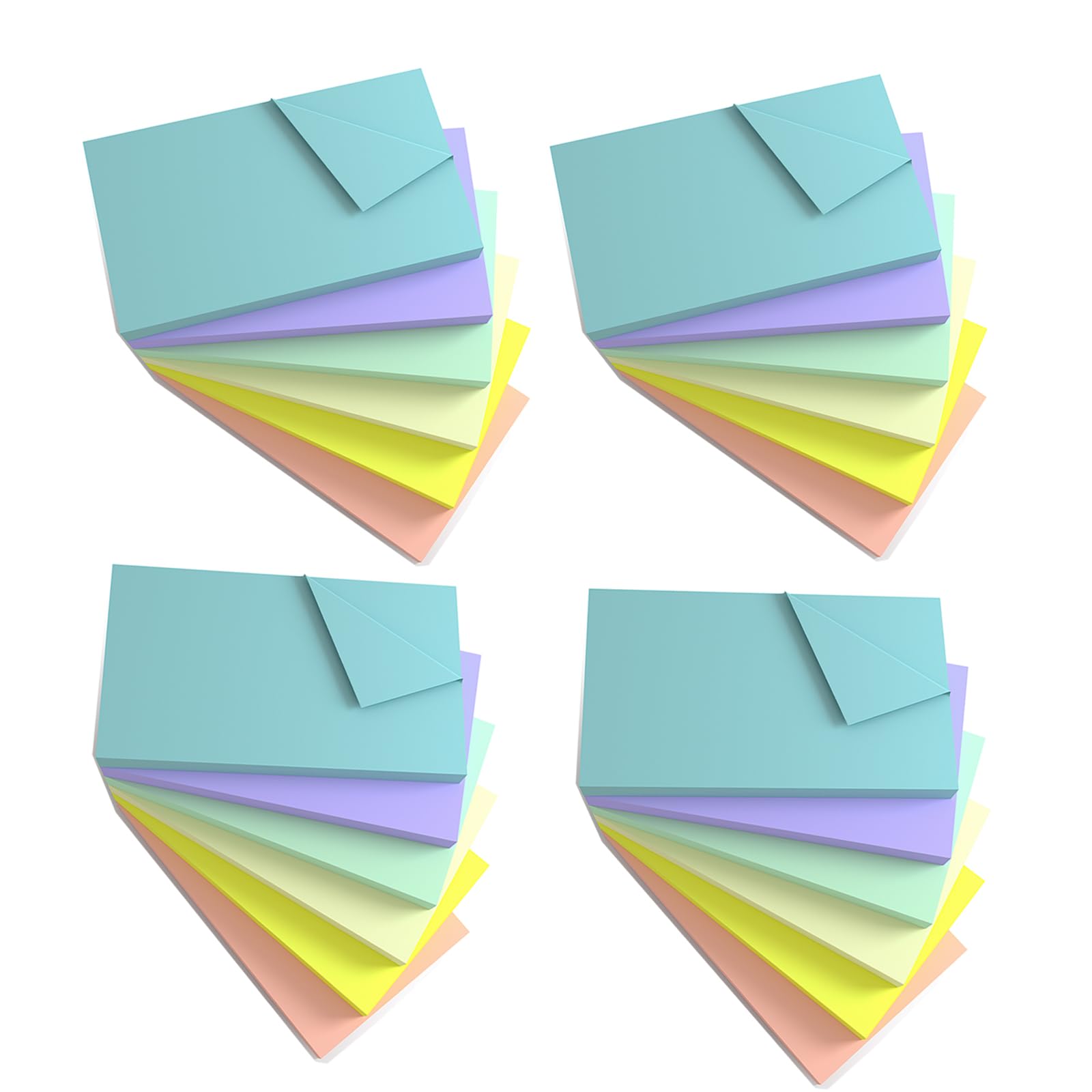 KIFZM 1920 Sheets Large Self-Stick Pads, 76 x 127 mm 6 Pastel Soft Colors Assorted Pads for Notebook,Office,School and Home,80 Sheets/Pad
