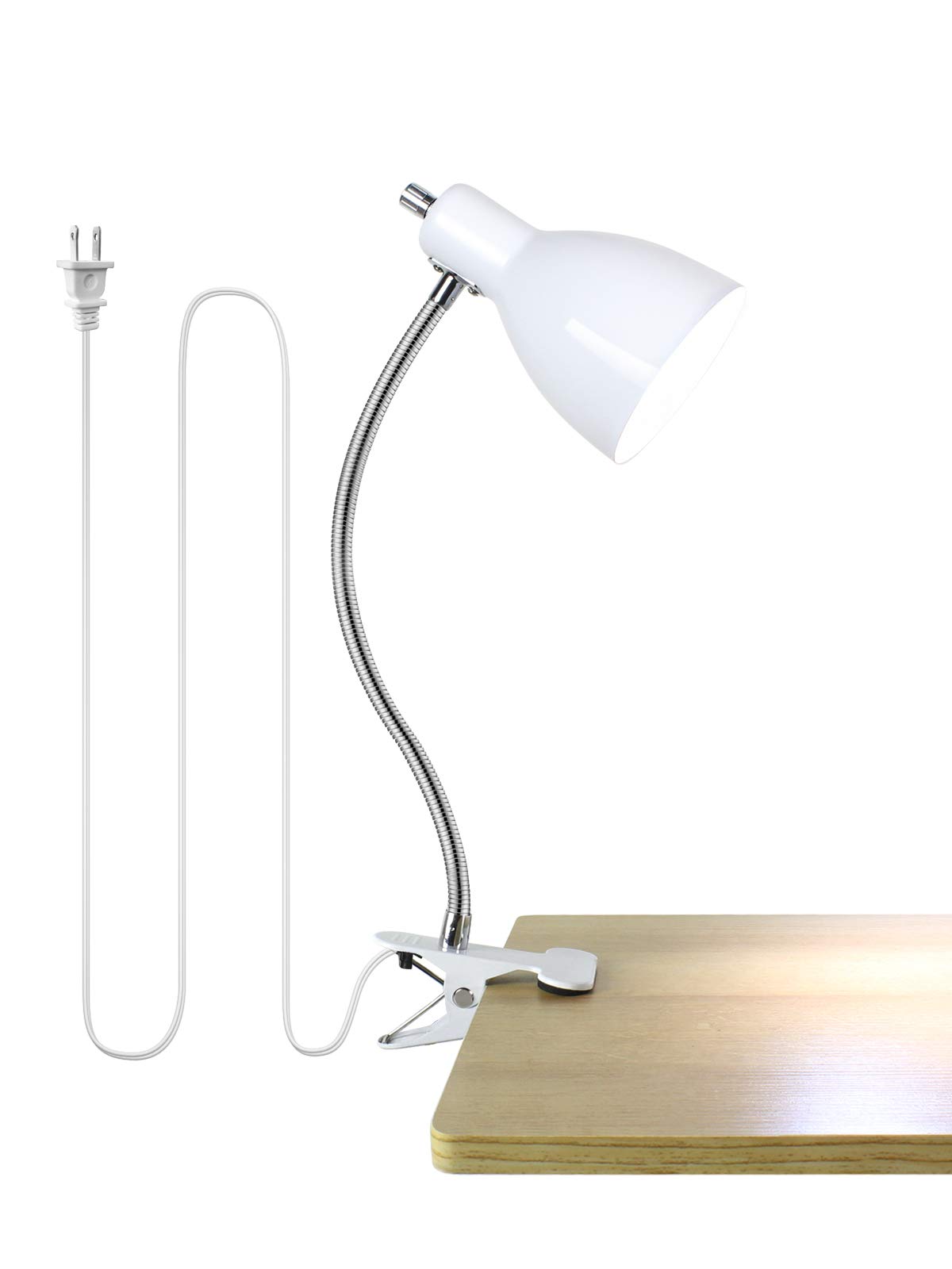 Photo 1 of Desk lamp Eye-Caring Table Lamps, 360°Rotation Gooseneck Clip on Lamp Reading Light Portable Reading Book Light Clamp Study Desk Lamps for Bedroom and Office Home Lighting (White)