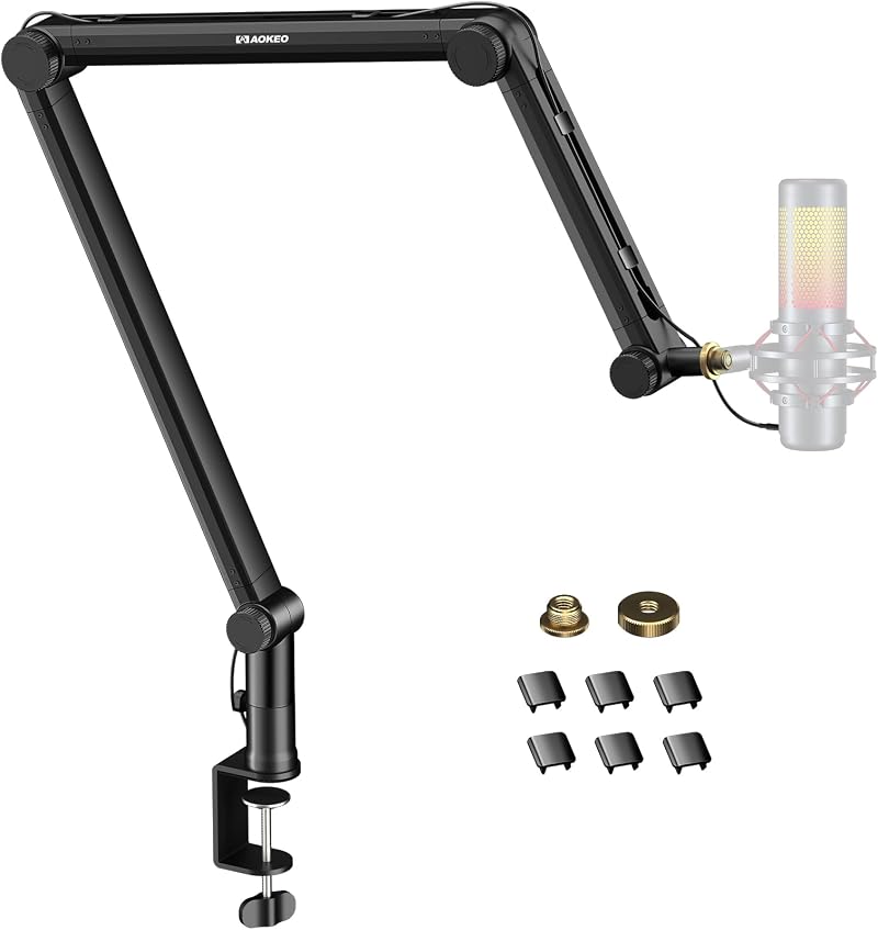 Aokeo AK-49 Microphone Boom Arm Desk Stand for Yeti QuadCast Snowball iCE