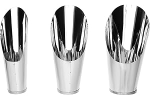 Happyyami 3pcs Bonsai Soil Scoops Stainless Steel Garden Hand Soil Scooper Metal Spade Shovel Bucket Scoop Potted Succulent Planting Potting Cup for Home Gardening Silver