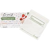 100% Compostable Food Storage Bags [Quart 100 Pack] Eco-Friendly Freezer Bags, Resealable Bags, Heavy-Duty, Reusable, Off-White by Earth's Natural Alternative