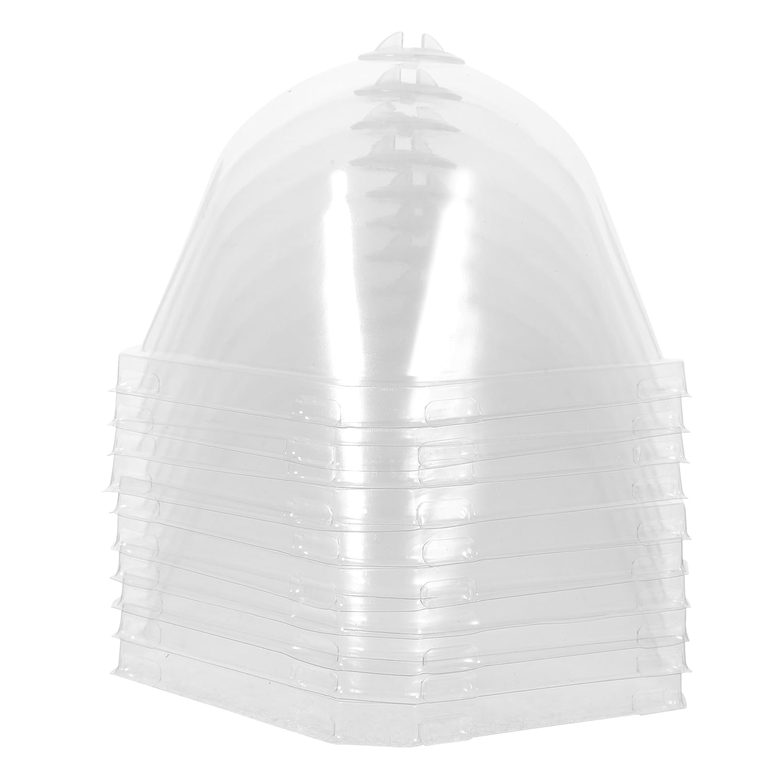 Cabilock 10Pcs Flower Pot Seedling Cover Transparent Garden Cloche Dome Mini Plants Adjustable Vent Plant Protector for Indoor and Outdoor Gardening