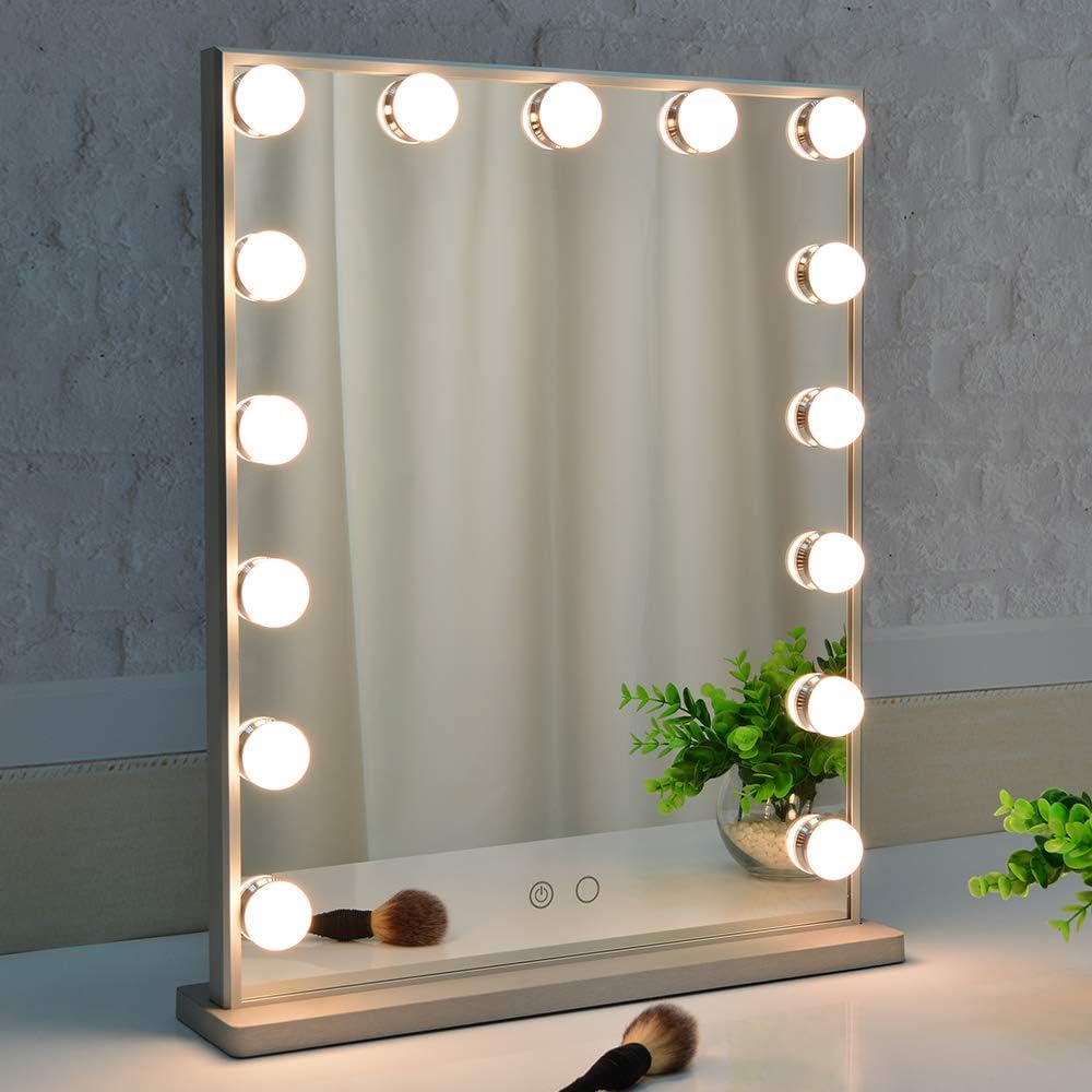FENNIO LED Schminkspiegel, 50 X 81 Cm, Mit 3 Lichtmodi & Touch-Sensor – Großer Wickelspiegel Mit Seitenbeleuchtung