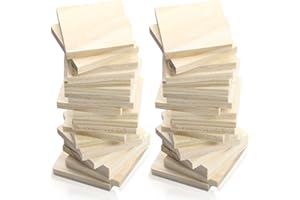 Jyongmer 30PCS Wooden Squares for Crafts, 1/4 Inch Thick Wooden Blocks, Natural Blank Square Blocks Unfinished Wood Blocks for DIY Crafts, Engraving, Wood Burning, Painting (2 x 2 inch)
