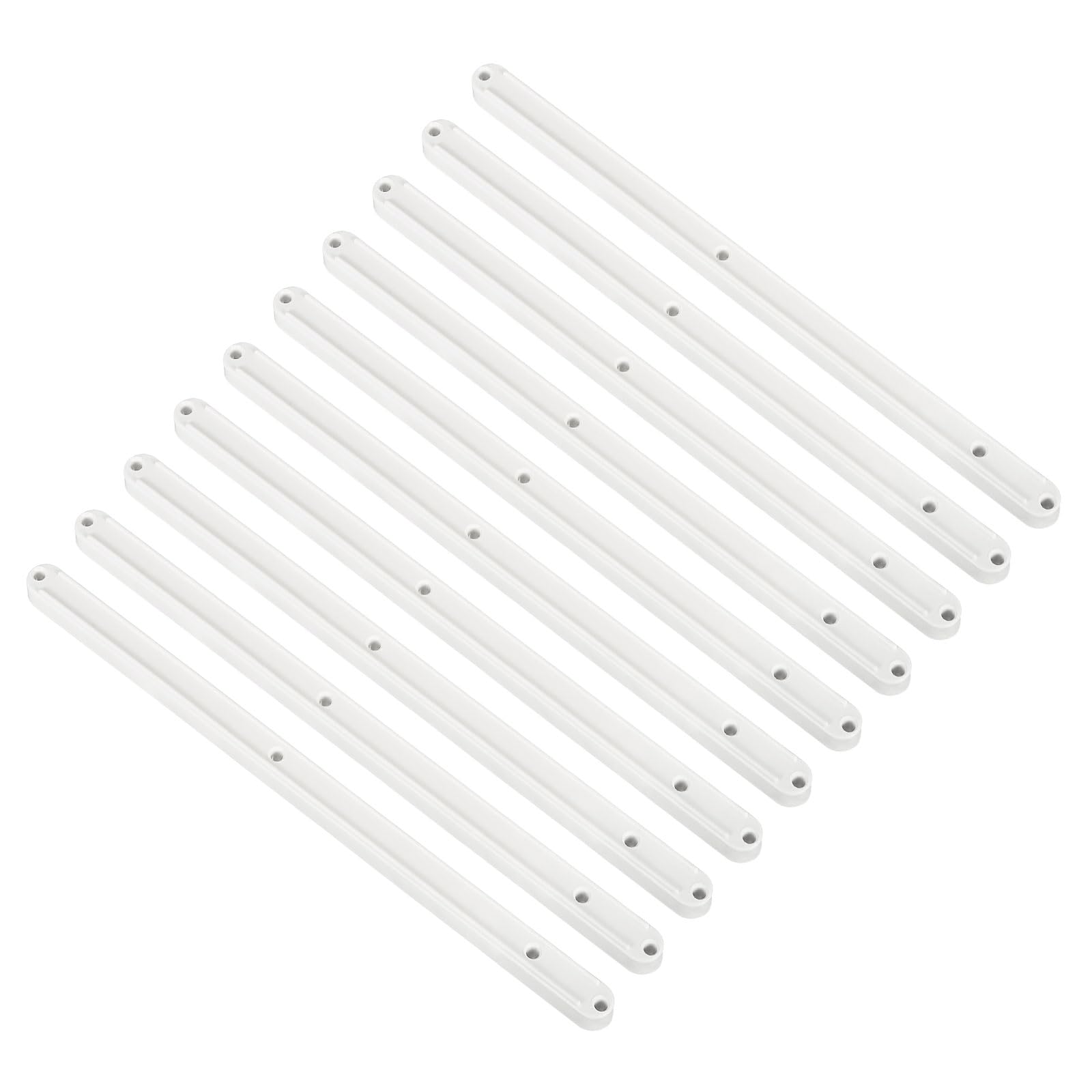 Photo 1 of uxcell Drawer Slides, 10Pcs 300mm - Plastic Drawer Rails, Side Mounted Grooved Guide Rails for Cabinet Drawers Bedside Tables Wardrobe Dressers (White)