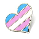 Compoco Transgender Pride Pin Flag LGBTQ Trans Heart Flag Tras Lapel Pin