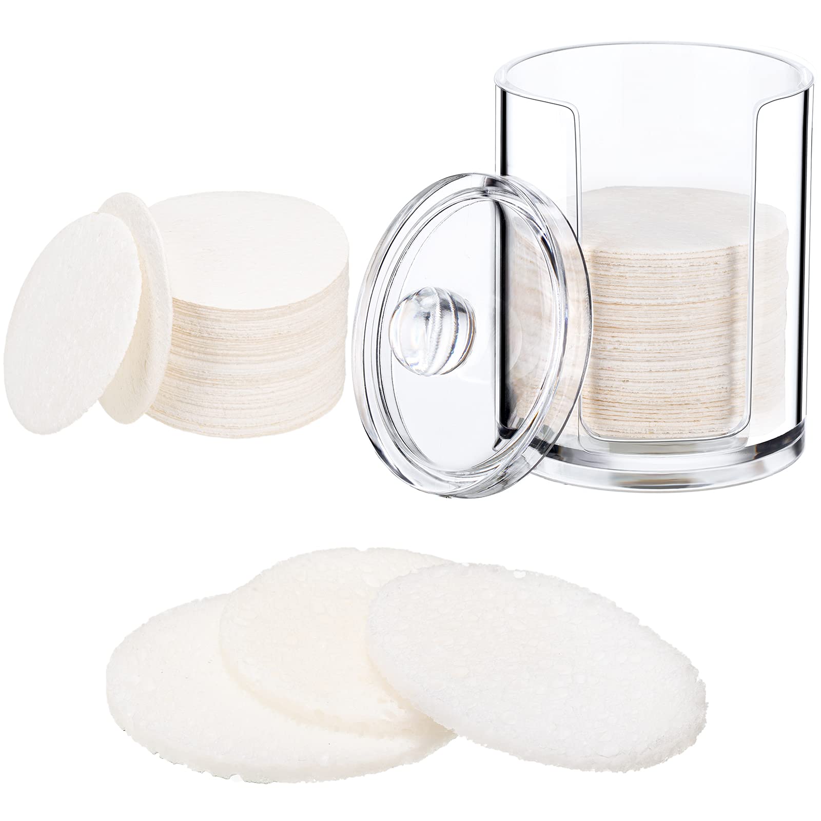 Photo 1 of 50 Pcs Compressed Facial Sponges Facial Makeup Natural Cosmetic Spa Sponges for Women Cleansing, Exfoliating Mask, Makeup Removal, Dead Skin, and Dirt, Travel Essentials(White)
