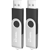 TOSPLUS USB 2.0 Flash Drive Thumb Drives Memory Stick Jump Drive Zip Drive 2Pack 8GB Black