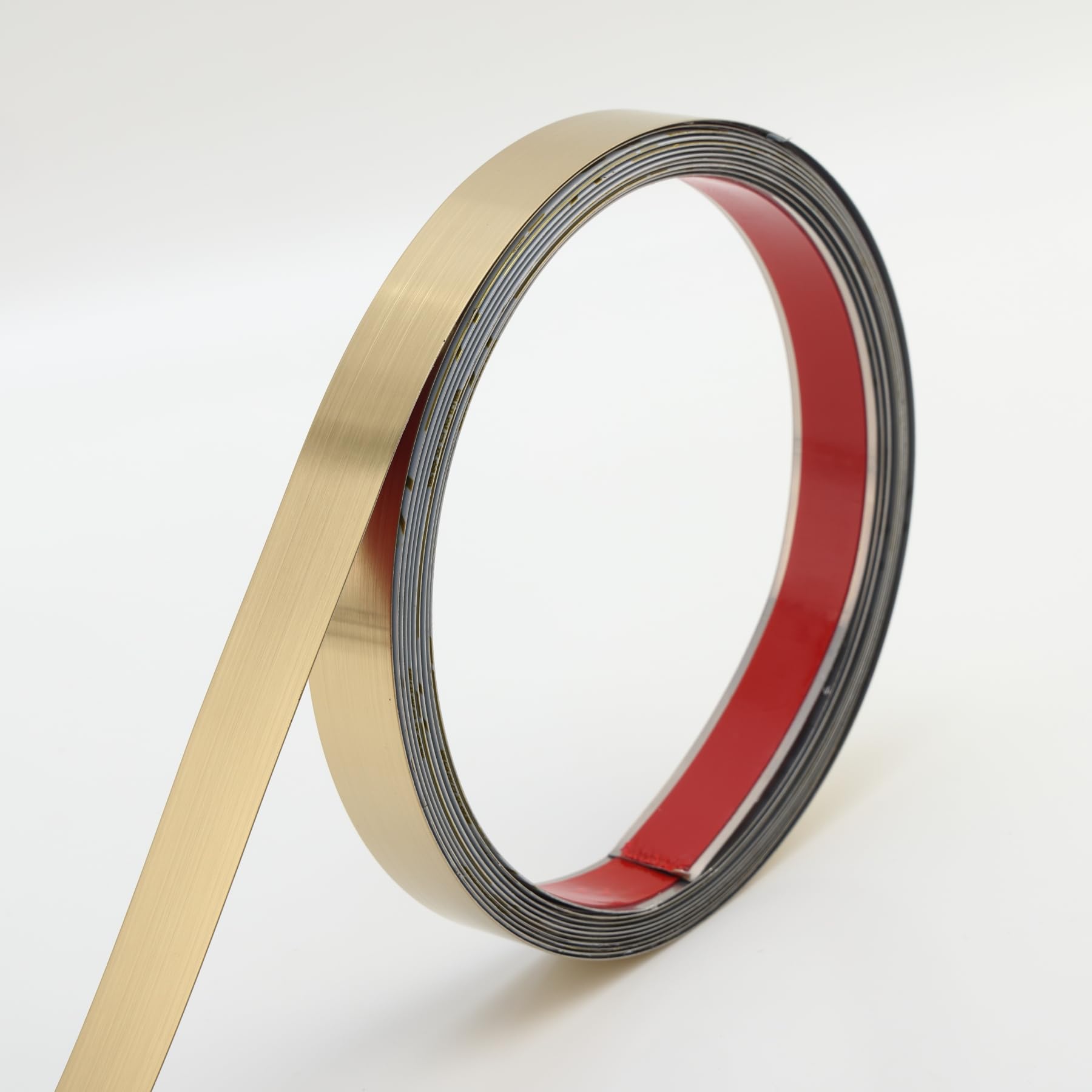 Gaahing Brushed Metal Trim, Peel and Stick Stainless Steel Wall Molding for Fireplace, Mirror Frame, Furniture and Home Decoration, 5m x 4cm