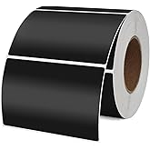 YIKIADA Black Color Coding Labels 2 × 3 Inches Rectangle Vinyl Self-Adhesive Stickers Waterproof Name Tags Removable Roll for Office School Home 500 PCS
