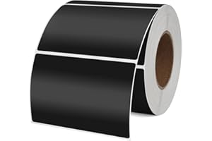 YIKIADA Rectangular Black Color Coding Label 2 X 3 Inch Self Adhesive Vinyl Waterproof Writable Removable Sticker Roll for DI