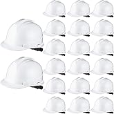 Ramede 20 Pcs 4 Pt. Suspension Hard Hat Bulk Safety Helmets Adjustable Ratchet Hard Hats with Cotton Brow Pad Ratchet Cap Style ABS Construction Hard Hats for Men Women Work Head Protection