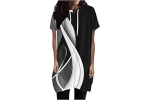 LEHOZIHEQ Womens Summer Oversized Hoodies Casual Short Sleeve Shirts Lightweight Basic Pullover Tops with Pockets