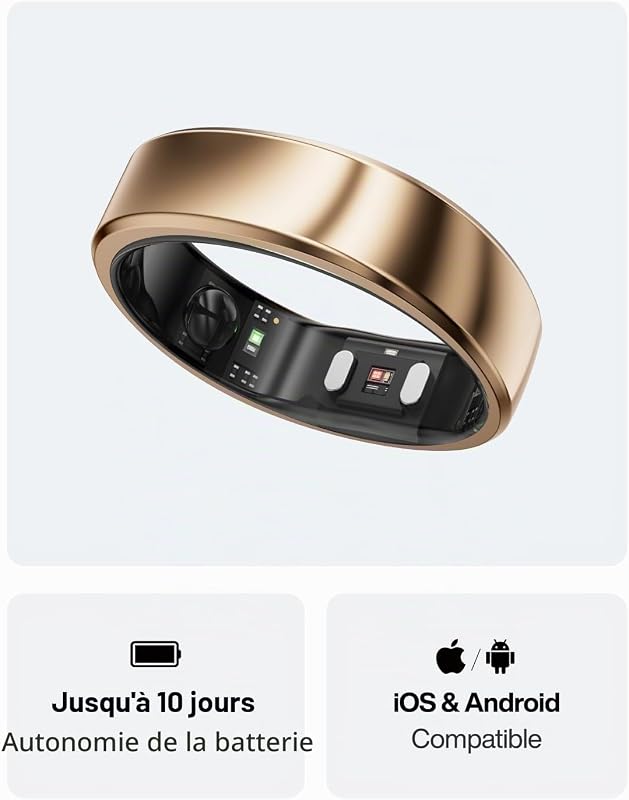Gen 2 Air, Ultra-Fine Smart Ring avec IA, autonomie de 10 Jours