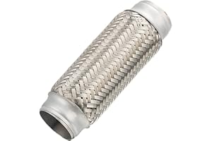 Autarboor Exhaust Flex Pipe, 2‘’ x 8‘’Stainless Steel Heavy Duty Exhaust Flex Pipe, Double Braid Exhaust Flex Tube