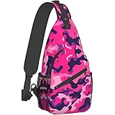 Mqtzyiwx Camouflage Red Sling Backpack Hiking Backpack Crossbody Bag Sports Lightweight And waterproof Chest Bag Shoulder Bag For Women Men