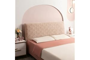 EFELIM Velvet Bed Headboard Slipcover Twin Queen Full California King Headboard Cover Thicken Dustproof Protector Cover for Home Decor Washable (Champagne,220cm/86.6in)