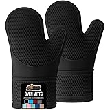 Gorilla Grip Premium Silicone Slip Resistant Oven Mitt Set, Soft Flexible Oven Gloves, Heat Resistant Kitchen Cooking Mitts, 