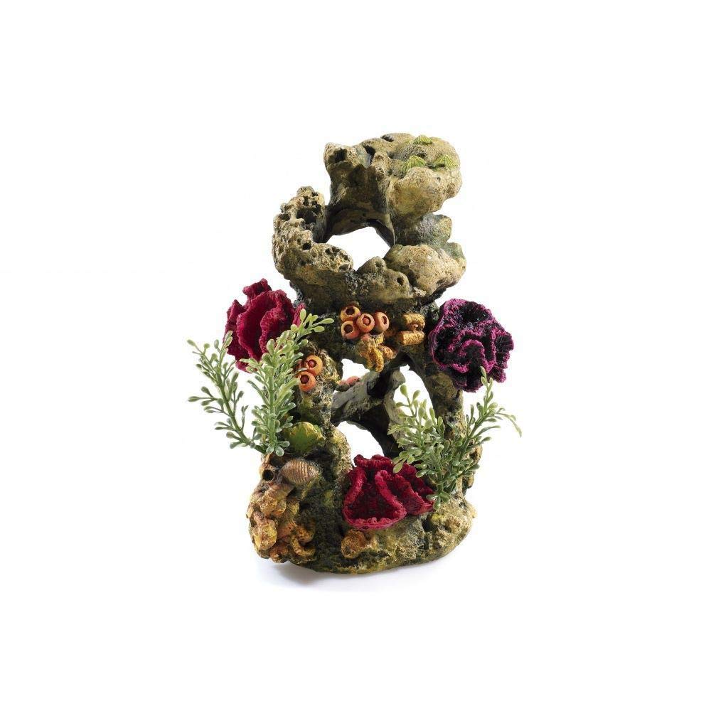 CLASSIC Coral Aquarium Ornament 135 x 130 x 190 mm Hand-Painted Non-Toxic Resin Decoration for Freshwater Tanks