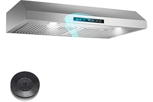 Zomagas Range Hood 30 inch Under Cabinet, 800 CFM Stainless Steel Range Hood with Gesture and Touch Control, kitchen hood with Carbon Filter, 3 Fan Speed, Ducted/Ductless Convertible