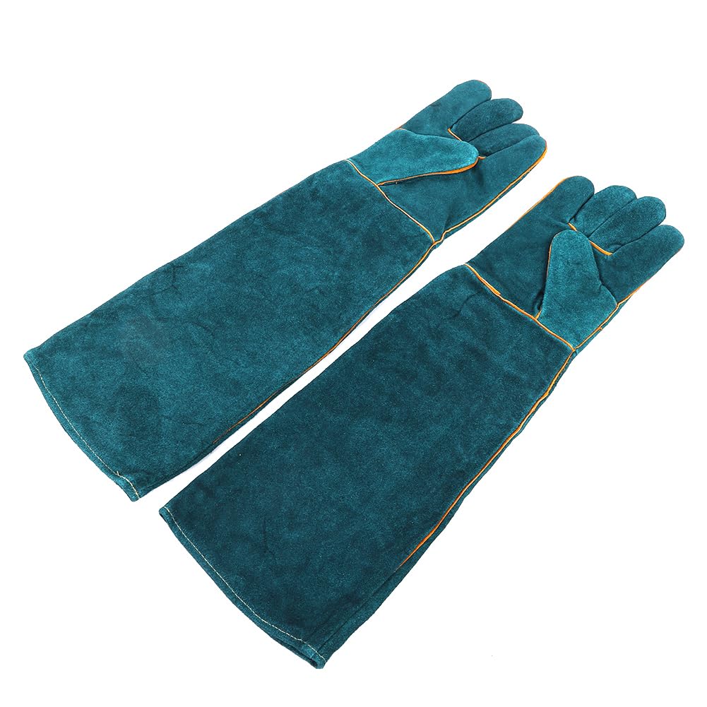 Joyzan Animal Handling Gloves Bite Proof, Durable Reptile Scratch Protection Anti Safety Ultra Long Leather Mitten for Bathing Grooming Welding Resistant Catch Pets Grasping Biting Squirrel Snake Dog