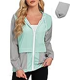 American Trends Lightweight Rain Jacket Women with Hood Packable Waterproof Rain Coats Womens Colorblock Anorak Windbreaker