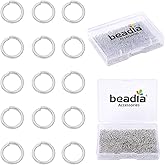 BEADIA Platinum Plated Jump Rings Non Tarnish 3mm 1200pcs for Jewelry Making Findings