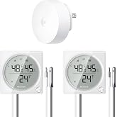 GoveeLife Upgraded Smart WiFi Refrigerator Thermometer Digital with Freezer Alarm, Wireless Magnetic Fridge Thermometer with Notification, LCD Display, Free Data Export for Fridge, Kitchen, Farming