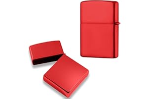 GENERIC Lighter Case for Zippo, Without Insert Copper Lighter Cover Shell for Zippo Perfect Men's Gift for Dad, Husband, Him (Red)