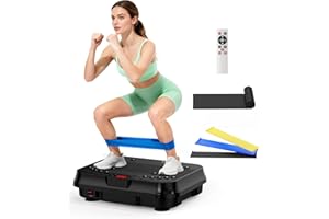 JXHBDH Shake Plate, Vibration Plate Exercise Machine for Lymphatic Drainage, 400 Lbs Capacity Whole Body Vibrating Plate Workout with Fitness Resistance Bands, Max Vibrating Frequency 250/Min for Weight Loss