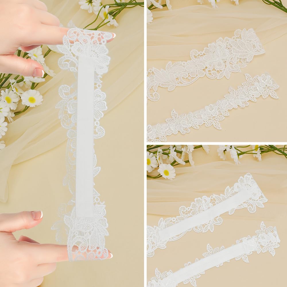 Garters for Bride, Wedding Garter for Bride, Wedding Garter Set for Bride, 2 Pieces White Garter Belt