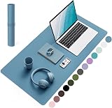 YSAGi Non-Slip Desk Pad 80x40 cm Azure Waterproof PVC Leather Desk Protector