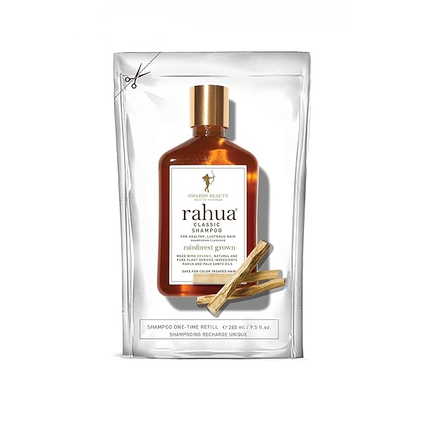 RAHUA CLASSIC HAIR SHAMPOO REFILL, 9.5 FL OZ, ORGANIC SULFATE FREE SHAMPOO WITH NATURAL, PLANT BASED DERIVED INGREDIENTS, WOODSY EARTHY SCENT, HAIR CARE PALO SANTO OIL FOR SCALP CARE, SHINY SILKY HAIR