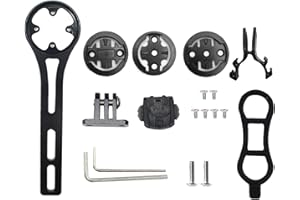 SYLCXX Out Front Bike Computer Mount - Cycling Mount for Garmin, Wahoo, Bryton, Cateye, Cycling Computer Extended Mount, Road Mountain Bike Accessories, Bicycle Flashlight Stem Bracket (Black)