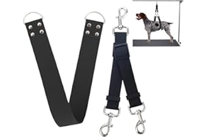 DISCPETSEC Pet Dog Grooming Belly Strap – 2 Inch Wide Waterproof Strong PVC Support Band, Grooming Loop Restraint for Pet Bathing & Grooming (Black-Short)