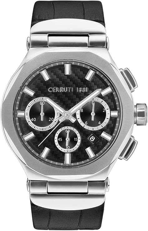 Cerruti 1881 Men's Chronograph Watch with Leather Strap – CRWA180SN02BK