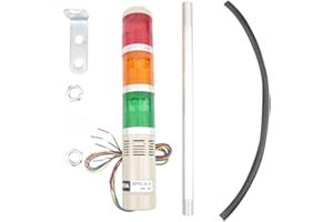 Nxtop Industrial Lamp Post LED Alarm Circular Tower Lamp Indicator Continuous Light Light Warning Lamp Buzzer Red Green Yellow DC 12V