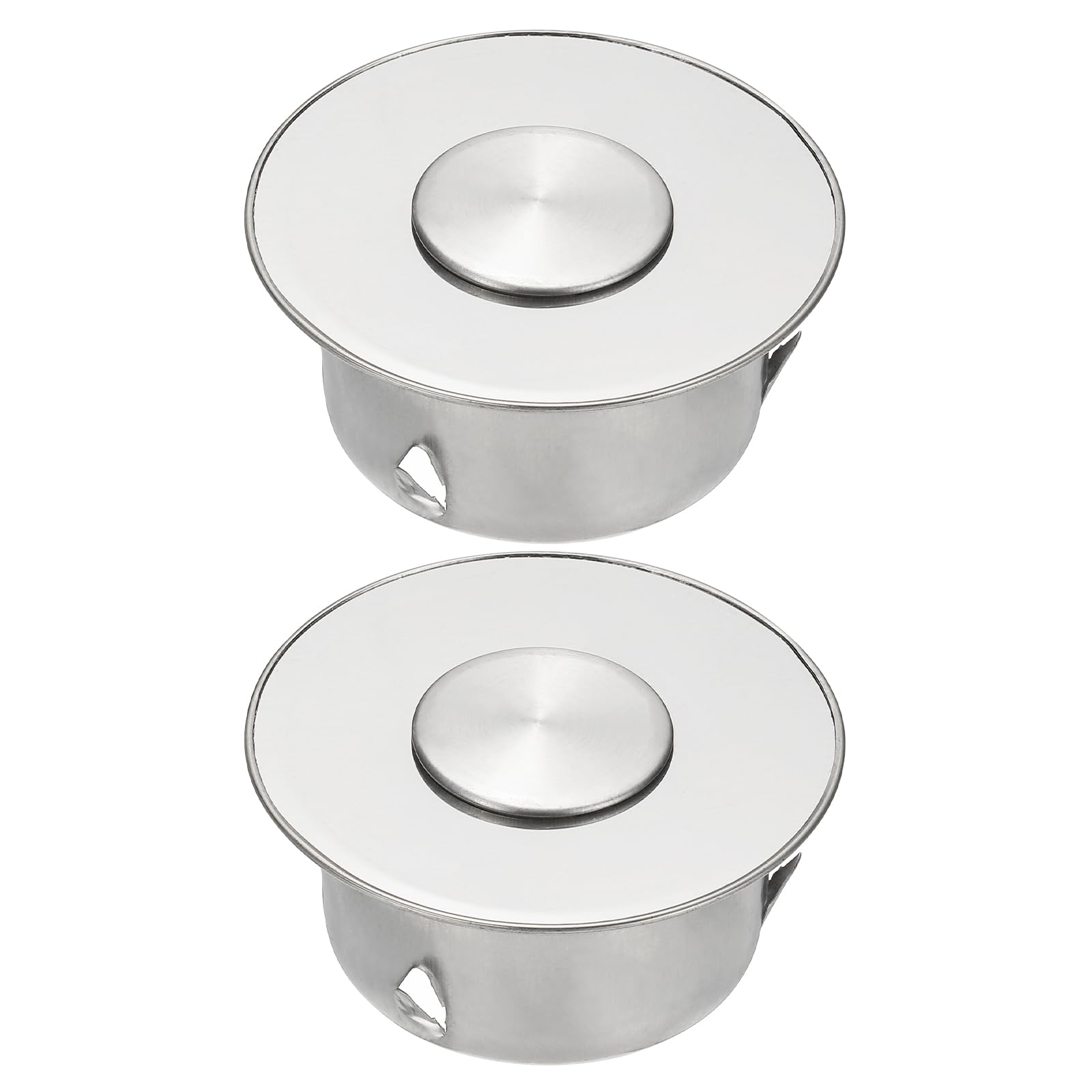 PATIKIL Chimney Hole Cap,2 Pcs 63mm(2.5") Tightness Adjustable Round Stainless Steel Flue Hole Cover Stove Pipe Cap Pipe Cover with Removable Hole Cap for Kitchen Balcony Sewer,Silver Tone