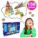 Magnetic Building Blocks Set | Huge Pack of 158 pcs 3D Building tiles Construction Playboards - Creativity beyond Imagination with Unique shapes for hours of fun and joy